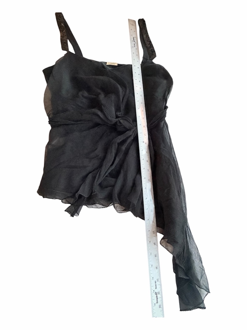 Vintage Y2K Max Studio Special Edition 100% Silk Sequin Black Cami Top M - Picture 9 of 9